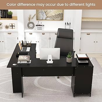 Tangkula L-Shaped Desk, 66